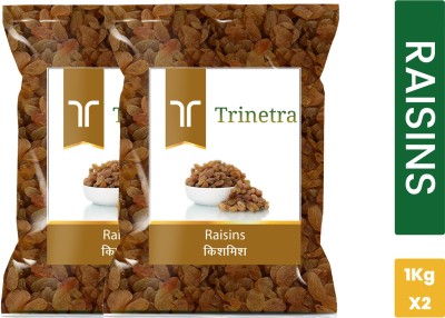 Trinetra Best Quality Raisins/Kismis 1kg pack of 2 Raisins(2 x 1000 g)