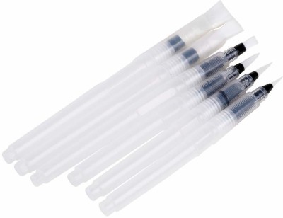 REHTRAD Water Brush Pen for Watercolor Calligraphy Drawing Tool Marker (6 Pcs Brush Set)(White)