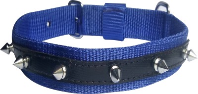 ADIOS Good Quality Nylon 1 inch Blue Spike Collar, Dog Spike Collar, Spike Dog Everyday Collar(Medium, Blue)