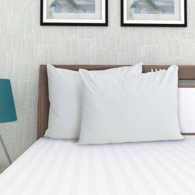 Navi collection Microfibre Solid Sleeping Pillow Pack of 2(White)