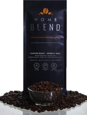 HOME BLEND Whole Bean Coffee - Custom Roast - Premium Arabica 'AAA' Grade - Pack of 1 KG (Dark Roast) Roast & Ground Coffee(1 kg)