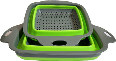 PRITANYA CREATIONS COLANDER COLLAPSIBLE Collapsible Colander(Green Pack of 2)