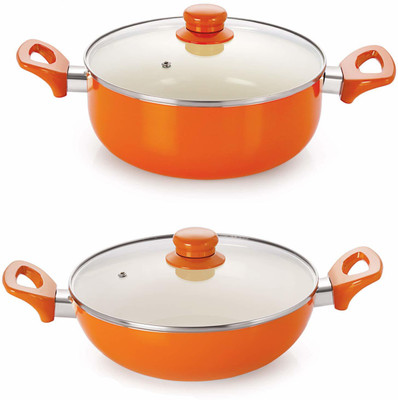 NIRLON Induction Bottom Non-Stick Coated Cookware Set(PTFE (Non-stick), Aluminium, 2 - Piece)