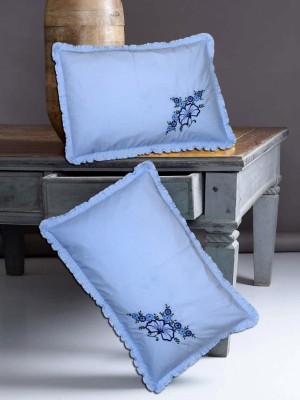 AG Creations Cotton Pillows Cover(Pack of 2, 50 cm*73 cm, Blue)