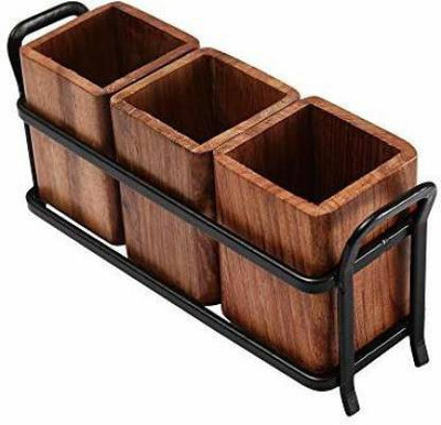 SUNWOOD ENTERPRISES Empty Cutlery Holder Case(BROWN  Holds 20 Pieces)