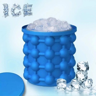 CRAZYABBS 1 L Silicone Silicone Ice Bucket Ice Cube Soft Drinks Tool for Cola Ice Container Ice Bucket(Blue)