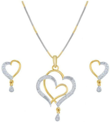 Bhagya Lakshmi Alloy Gold-plated White Jewellery Set(Pack of 1)