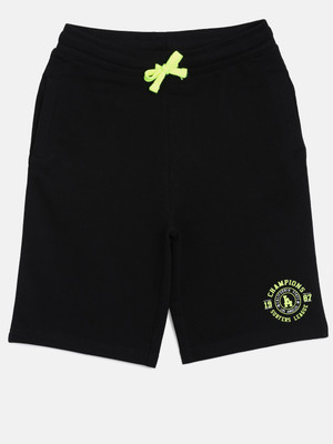 3Pin Short For Boys Casual Solid Pure Cotton(Black, Pack of 1)