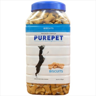 purepet Biscuits Real chicken Milk Dog Chew(0.455 kg, Pack of 1)