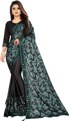 Aarya creation Printed Bollywood Lycra Blend Saree(Green)