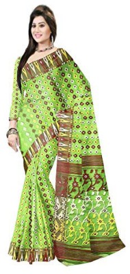 Pradip Fabrics Woven Tant Silk Blend Saree(Light Green)