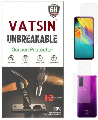 Vatsin Front and Back Screen Guard for Infinix Hot 9(Pack of 2)