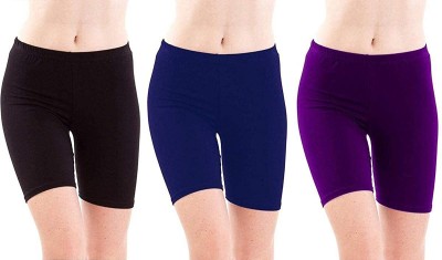 FeelBlue Solid Women Purple, Blue, Black Basic Shorts