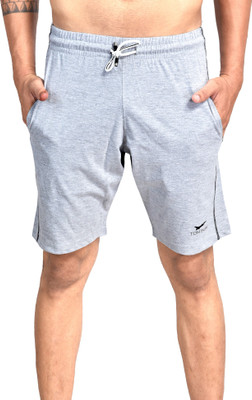 Tom Burg Solid Men Grey Basic Shorts