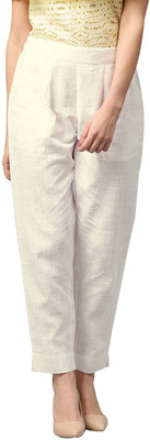 IRK Fashion Slim Fit Women White Trousers