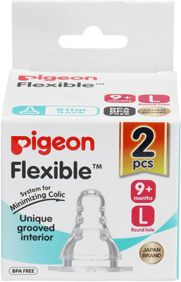 Pigeon Peristaltic Nipple L 2p Slow Flow Nipple(Pack of 2 Nipples)