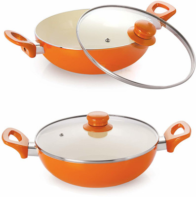 NIRLON Ceramic Induction Nonstick Cookware Pots and Pans Utensil Set with Glass Lid (2 Piece) Induction Bottom Non-Stick Coated Cookware Set(PTFE (Non-stick), Aluminium, 2 - Piece) NIRLON Ceramic Induction Nonstick Cookware Pots and Pans Utensil Set with Glass Lid (2 Piece) Induction Bottom Non-Stick Coated Cookware Set(PTFE (Non-stick), Aluminium, 2 - Piece)