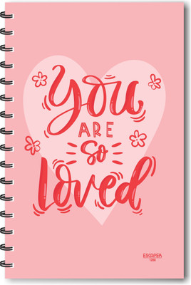 ESCAPER You are so Loved (Ruled - A5 Size) Designer Notebook , Love Notebooks A5 Notebook Ruled 160 Pages(Pink)