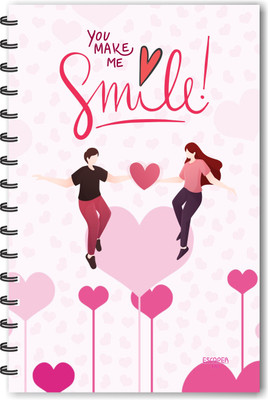 ESCAPER You make me Smile (Boy Holds Girl Hand) (Ruled) Designer Diary, Designer Notebook , Notepad, Love Diaries A5 Diary Ruled 160 Pages(Multicolor)
