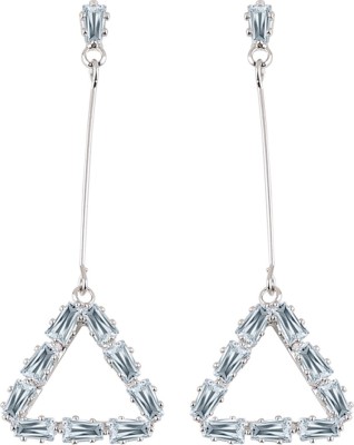 SILVER SHINE Silver Plated Stylish Diamond Dangle Earring For Women Girl Alloy Drops & Danglers