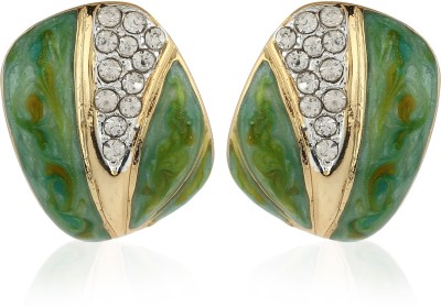 Estele Gold Plated Collection Stone Stud Earring