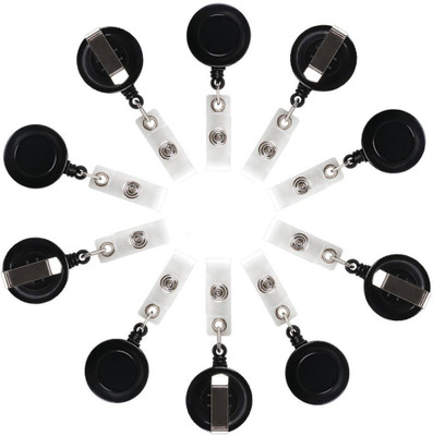 SGD Plastic ID Badge Holder, ID Badge Reel(Pack of 10)