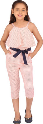 Cutecumber Polka Print Girls Jumpsuit
