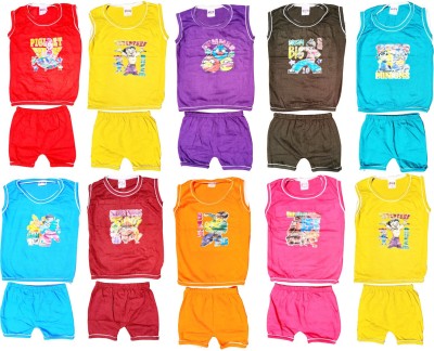 Welo Boys Casual T-shirt Shorts(Multicolor)