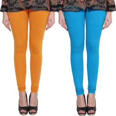 Clarita Churidar  Western Wear Legging(Light Blue, Yellow, Solid)