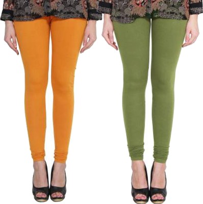 Clarita Churidar  Western Wear Legging(Green, Yellow, Solid)