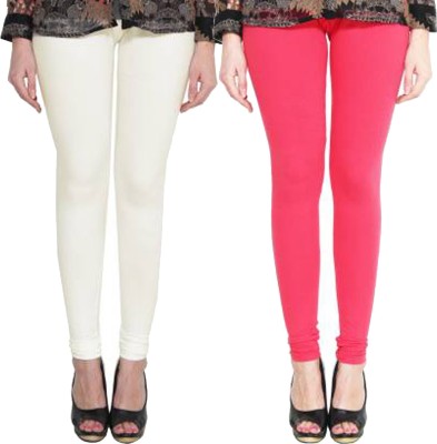 Clarita Churidar  Western Wear Legging(White, Pink, Solid)