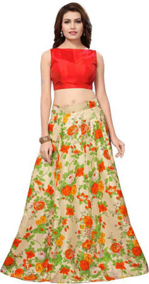 QUEDDY'S Solid Semi Stitched Lehenga Choli(Multicolor)