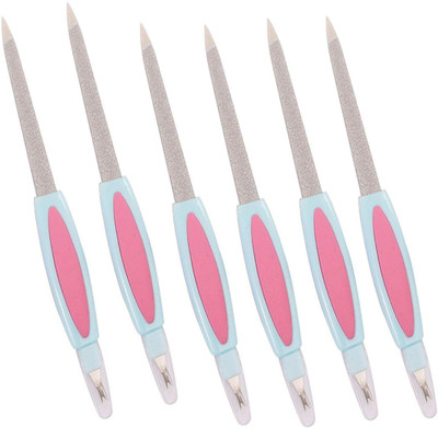 AMLY 2 IN 1 Sharp Nail File/ Filer & Shaper With Cuticle Cutter 06(Set of 6)