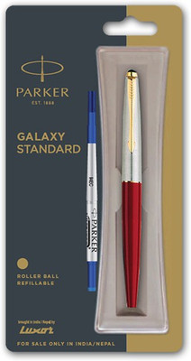 PARKER Galaxy Standard Roller Red Ball Pen with Blue Ink Colour Refill. Roller Ball Pen(Ink Color - Blue)