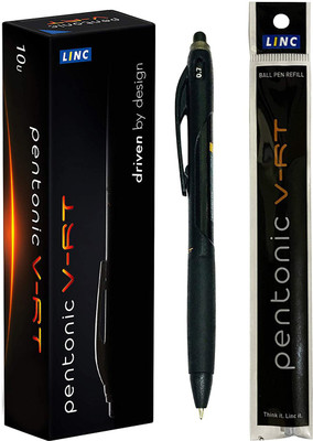 Pentonic V-RT Blue Ball Point Pen With Blue V-RT Refill Ball Pen(Pack of 10, Ink Color - Blue)