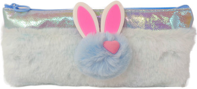 poksi RABBIT RABBIT Art Polyester Pencil Box(Set of 1, Light Blue)