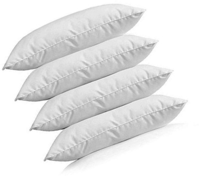 GKM Polyester Fibre Solid Sleeping Pillow Pack of 4(White)