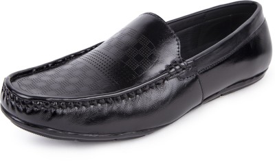 LOUIS STITCH Loafer Jet Black Premium Handmade Genuine Leather Moccasins Loafers LSFLJB006 For Men(Black)