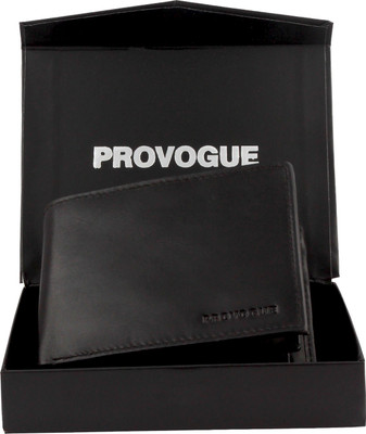 Provogue Men Black Genuine Leather Wallet7 Card Slots