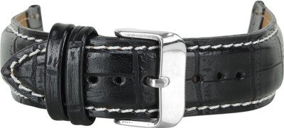 Roycee 9240424 24 mm Synthetic Leather Watch Strap(Black)