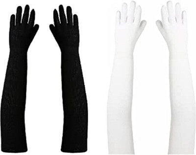 KITTUU Cotton Arm Sleeve For Men & Women(Free, White, Black)