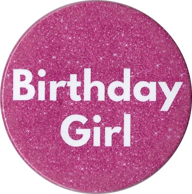 Hippity Hop Multicolor BIRTHDAY GIRL Button Badges Decoration Material for Happy Birthday, Theme Birthday, 30th birthday, 40th, 50th, 60th, milestone birthday, first birthday, half birthday - 3 inch approx, metal badge