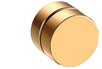 morir Gold Barbell Magnetic Fake Plugs No Piercing Single Ear Stud Earring Jewelry for Mens/Boys (1 PC) Metal Tunnel Earring