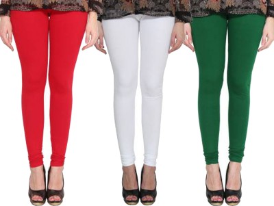 Clarita Churidar  Ethnic Wear Legging(Dark Green, Red, White, Solid)