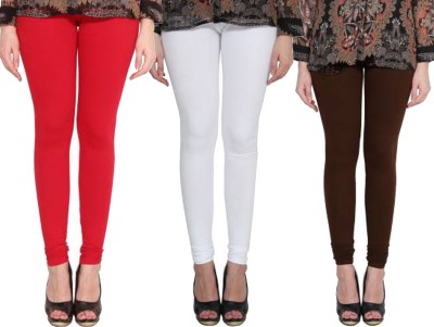 Clarita Churidar  Ethnic Wear Legging(Red, White, Brown, Solid)