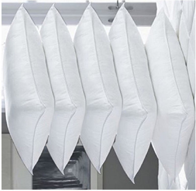 Swikon star Polyester Fibre Solid Sleeping Pillow Pack of 5(White)