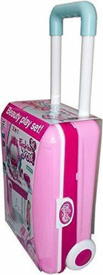 WON Brand- 2 in 1 Beauty Play Set with Luggage Trolley for Your Loving Kids with Attractive