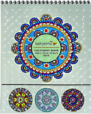 Askprints 3D Cover Colouring Book Wiro Bound for Kids & Adults with Tear Out Sheets Paperback with Pencil Colour Sketch Pad(24 Sheets)