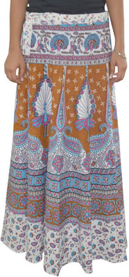 Pezzava Printed Women Wrap Around Multicolor Skirt