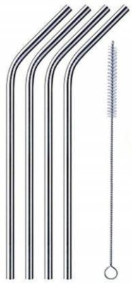 Czech Straight Drinking Straw(Silver, Pack of 5)